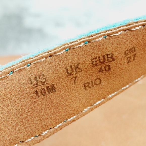 New Zodiac Rio Blue Platform Wedge Thong Sandals F995 - Picture 11 of 12